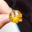 14K GOLD 6.35 CT NATURAL CITRINE & SAPPHIRE RING