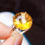 14K GOLD 6.35 CT NATURAL CITRINE & SAPPHIRE RING