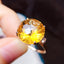 14K GOLD 6.35 CT NATURAL CITRINE & SAPPHIRE RING