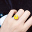 14K GOLD 6.35 CT NATURAL CITRINE & SAPPHIRE RING