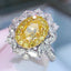 14K GOLD 1.6 CT NATURAL YELLOW DIAMOND & DIAMOND RING