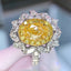 14K GOLD 1.6 CT NATURAL YELLOW DIAMOND & DIAMOND RING