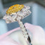 14K GOLD 1.6 CT NATURAL YELLOW DIAMOND & DIAMOND RING