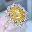 14K GOLD 1.6 CT NATURAL YELLOW DIAMOND & DIAMOND RING