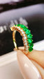 14K GOLD 1.59 CTW NATURAL EMERALD & DIAMOND RING