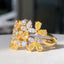 14K GOLD 2.17 CTW NATURAL YELLOW DIAMOND & DIAMOND RING