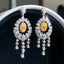 14K GOLD 4.25 CTW NATURAL YELLOW DIAMOND & DIAMOND EARRINGS