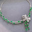 14K GOLD 14.05 CT VIVID GREEN NATURAL EMERALD & DIAMOND NECKLACE