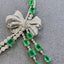 14K GOLD 14.05 CT VIVID GREEN NATURAL EMERALD & DIAMOND NECKLACE