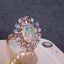 14K GOLD 7.93 CTW NATURAL OPAL & DIAMOND & MOONSTONE RING/PENDANT