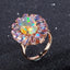 14K GOLD 7.93 CTW NATURAL OPAL & DIAMOND & MOONSTONE RING/PENDANT