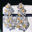 14K GOLD 3.89 CTW NATURAL YELLOW DIAMOND & DIAMOND EARRINGS