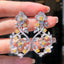 14K GOLD 3.89 CTW NATURAL YELLOW DIAMOND & DIAMOND EARRINGS