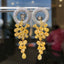 14K GOLD 4.64 CTW NATURAL YELLOW DIAMOND & DIAMOND EARRINGS