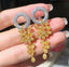 14K GOLD 4.64 CTW NATURAL YELLOW DIAMOND & DIAMOND EARRINGS