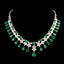 High-end 14K GOLD 25.83 CTW VIVID GREEN NATURAL EMERALD & DIAMOND NECKLACE ( Video)