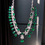 High-end 14K GOLD 25.83 CTW VIVID GREEN NATURAL EMERALD & DIAMOND NECKLACE ( Video)