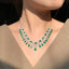 High-end 14K GOLD 25.83 CTW VIVID GREEN NATURAL EMERALD & DIAMOND NECKLACE ( Video)