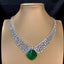 High-end 14K GOLD 120.1 CTW MUZO GREEN NATURAL EMERALD & DIAMOND NECKLACE ( Video)