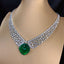 High-end 14K GOLD 120.1 CTW MUZO GREEN NATURAL EMERALD & DIAMOND NECKLACE ( Video)