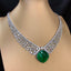 High-end 14K GOLD 120.1 CTW MUZO GREEN NATURAL EMERALD & DIAMOND NECKLACE ( Video)