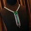 High-end 14K GOLD 38.11 CTW MUZO GREEN NATURAL EMERALD & DIAMOND NECKLACE (Video)