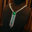 High-end 14K GOLD 38.11 CTW MUZO GREEN NATURAL EMERALD & DIAMOND NECKLACE (Video)