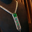 High-end 14K GOLD 38.11 CTW MUZO GREEN NATURAL EMERALD & DIAMOND NECKLACE (Video)