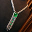 High-end 14K GOLD 38.11 CTW MUZO GREEN NATURAL EMERALD & DIAMOND NECKLACE (Video)