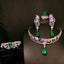 High-end 14K GOLD 45.7 CTW VIVID GREEN NATURAL EMERALD & DIAMOND JEWELRY SET (Video)