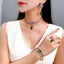 High-end 14K GOLD 45.7 CTW VIVID GREEN NATURAL EMERALD & DIAMOND JEWELRY SET (Video)