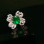 High-end 14K GOLD 44.12 CTW VIVID GREEN NATURAL EMERALD & DIAMOND JEWELRY SET (Video)