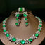 High-end 14K GOLD 129.39 CTW VIVID GREEN NATURAL EMERALD & SAPPHIRE JEWELRY SET (Video)