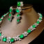 High-end 14K GOLD 129.39 CTW VIVID GREEN NATURAL EMERALD & SAPPHIRE JEWELRY SET (Video)