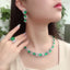 High-end 14K GOLD 129.39 CTW VIVID GREEN NATURAL EMERALD & SAPPHIRE JEWELRY SET (Video)