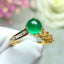 14K GOLD 1.17 CTW VIVID GREEN NATURAL EMERALD & DIAMOND RING