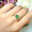 14K GOLD 1.17 CTW VIVID GREEN NATURAL EMERALD & DIAMOND RING