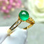 14K GOLD 1.17 CTW VIVID GREEN NATURAL EMERALD & DIAMOND RING