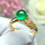 14K GOLD 1.17 CTW VIVID GREEN NATURAL EMERALD & DIAMOND RING