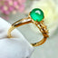 14K GOLD 1.17 CTW VIVID GREEN NATURAL EMERALD & DIAMOND RING