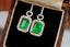 14K GOLD 2.35 CTW VIVID GREEN NATURAL EMERALD & DIAMOND EARRINGS