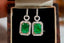 14K GOLD 2.35 CTW VIVID GREEN NATURAL EMERALD & DIAMOND EARRINGS