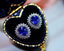 14K GOLD 2.58 CTW NATURAL SAPPHIRE & DIAMOND EARRINGS