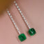 14K GOLD 4.67 CTW NATURAL EMERALD & DIAMOND EARRINGS