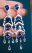 14K GOLD 10.17 CTW VIVID BLUE NATURAL SAPPHIRE & DIAMOND EARRINGS