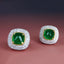 14K GOLD 2.75 CTW VIVID GREEN NATURAL EMERALD & DIAMOND EARRINGS