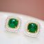 14K GOLD 2.75 CTW VIVID GREEN NATURAL EMERALD & DIAMOND EARRINGS