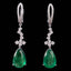 14K GOLD 6.92 CTW VIVID GREEN NATURAL EMERALD & DIAMOND EARRINGS