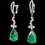 14K GOLD 6.92 CTW VIVID GREEN NATURAL EMERALD & DIAMOND EARRINGS