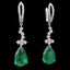 14K GOLD 6.92 CTW VIVID GREEN NATURAL EMERALD & DIAMOND EARRINGS